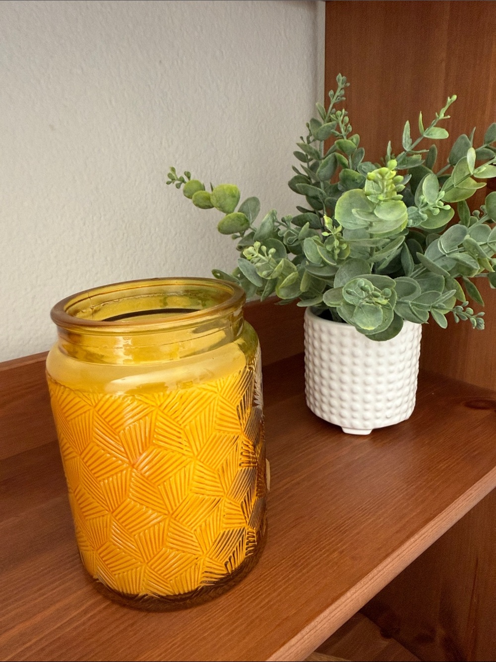 DW Home Yellow Gold Glass Decorative Jar Pineapple Pomelo NEW